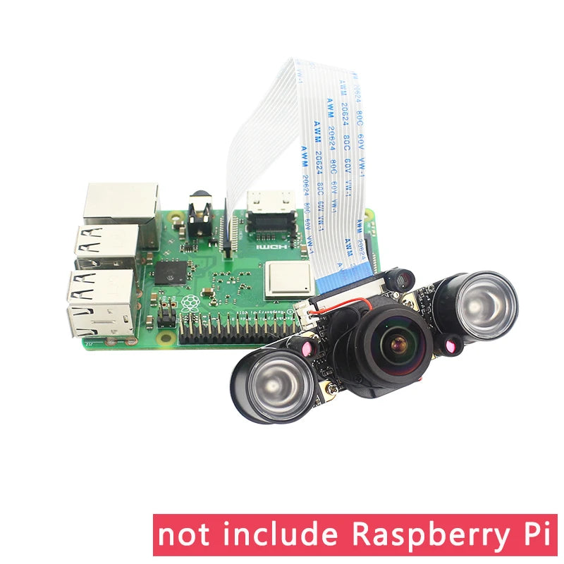 Raspberry Pi 175° IR-CUT Camera Night Vision Focal Adjustable 5MP Fish Eye Auto Switch Day Night for Raspberry Pi 5 4B 3B+ Zero