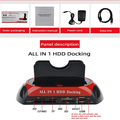 TISHRIC IDE SATA Dual All In 1 Hd/HDD Dock/Docking Station Hard Disk/Drive Hdd 2.5 3.5 Reader Usb EU External Box Enclosure Case