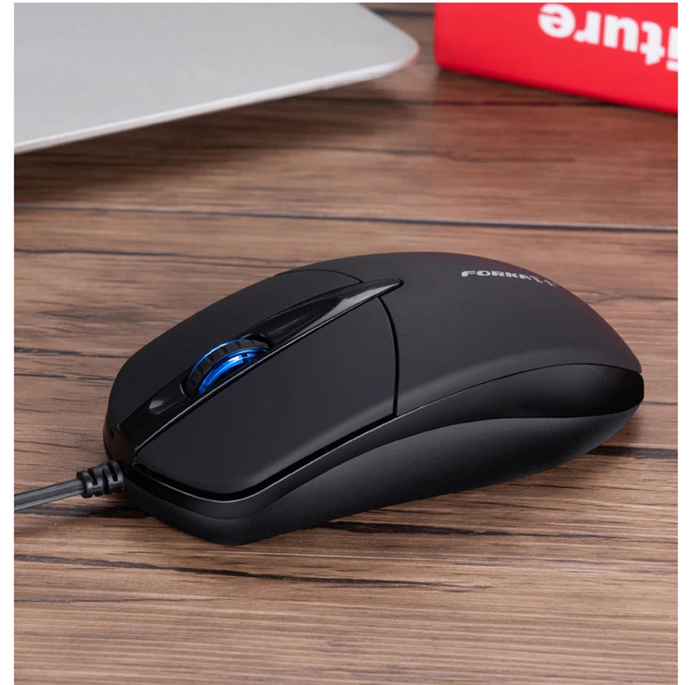 FORKA Silent Click USB Wired Computer Ergonomic Mouse Mute PC Computer Game Mouse Mice for PC Laptop Notebook Office Accessary