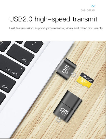 DM CR015 Micro SD Card Reader with innovative TF card slot change the card reader into a usb flash drive for computer or for car