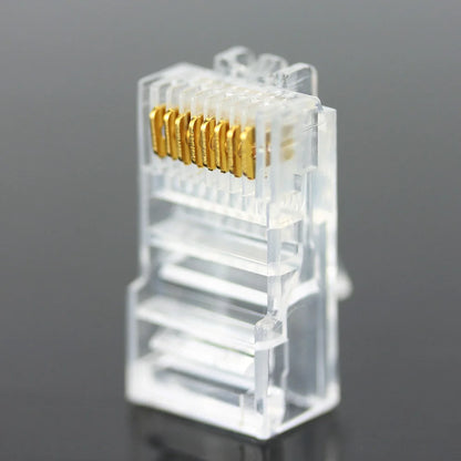 OULLX 20/50/100PCS RJ45 Ethernet Cables Module Plug Network Connector RJ-45 Crystal Heads Cat5 Cat5e Gold Plated Network Cable