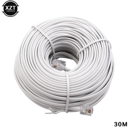 30M/15M/12M/9M/6M/3M RJ11 6P4C Telephone Extension Cable Connector HOT SALE