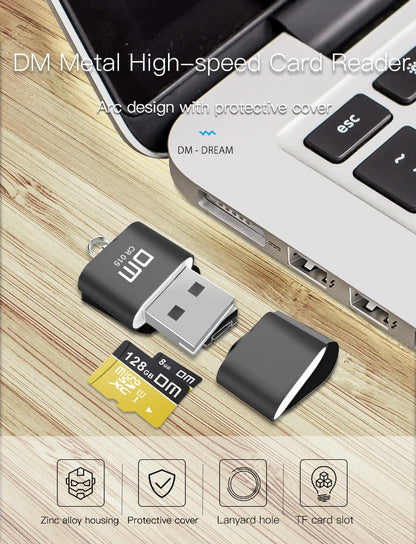 DM CR015 Micro SD Card Reader with innovative TF card slot change the card reader into a usb flash drive for computer or for car