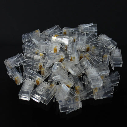 OULLX 20/50/100PCS RJ45 Ethernet Cables Module Plug Network Connector RJ-45 Crystal Heads Cat5 Cat5e Gold Plated Network Cable