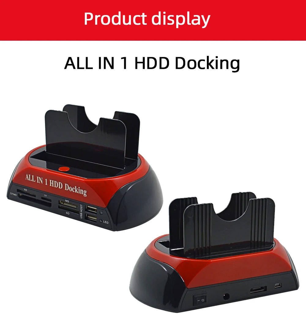 TISHRIC IDE SATA Dual All In 1 Hd/HDD Dock/Docking Station Hard Disk/Drive Hdd 2.5 3.5 Reader Usb EU External Box Enclosure Case