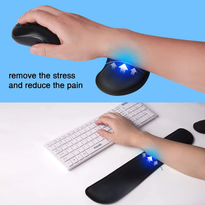 New Wrist Rest Mouse Pad Memory Foam Superfine Fibre Wrist Rest Pad Ergonomic Mousepad for Typist Office Gaming PC Laptop