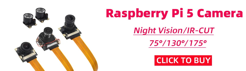 Raspberry Pi 4 Camera 5MP Night Vision 1080P Optional Wide Angle Fisheye IR-CUT Camera FF AF for Raspberry Pi 4B 3B+ 3B Zero