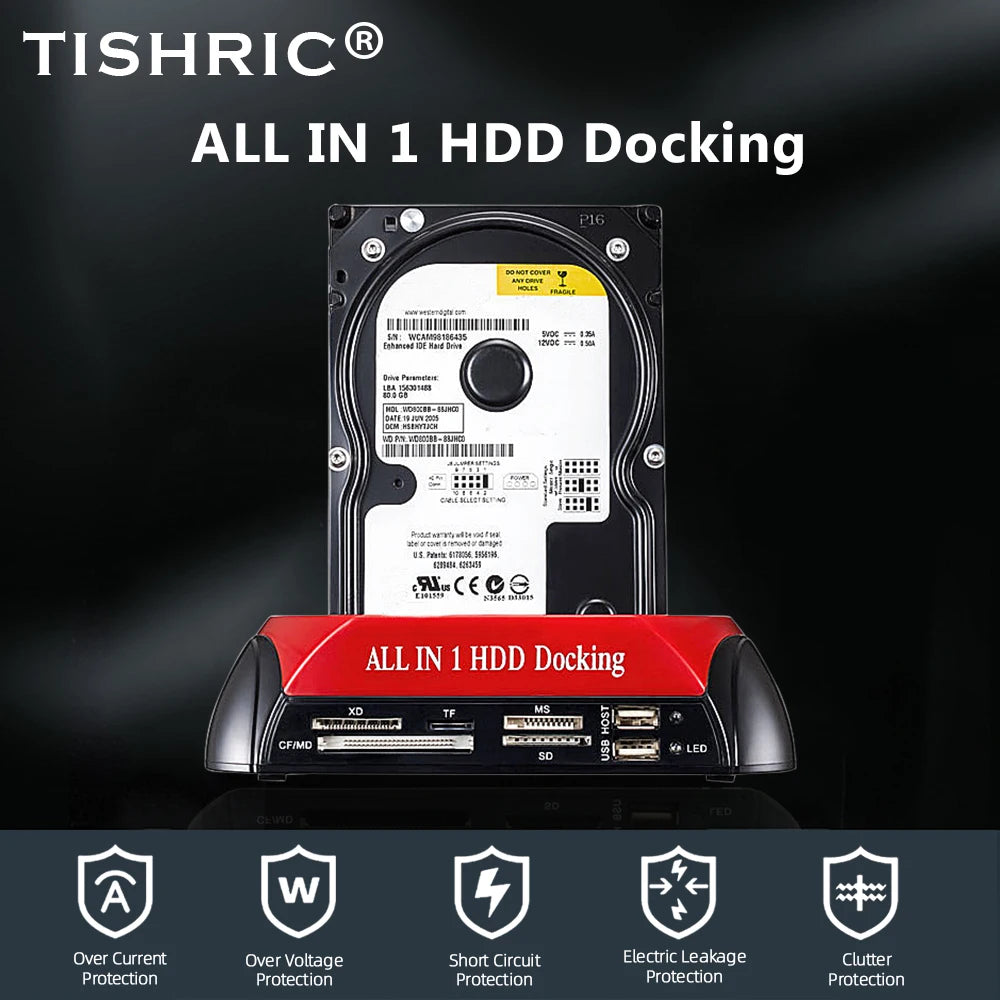 TISHRIC IDE SATA Dual All In 1 Hd/HDD Dock/Docking Station Hard Disk/Drive Hdd 2.5 3.5 Reader Usb EU External Box Enclosure Case