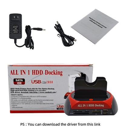 TISHRIC IDE SATA Dual All In 1 Hd/HDD Dock/Docking Station Hard Disk/Drive Hdd 2.5 3.5 Reader Usb EU External Box Enclosure Case