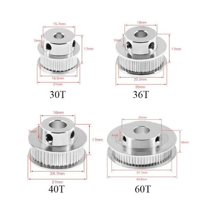 GT2 Timing Pulleys 30 36 40 60 Tooth 2GT Wheel Parts Bore 5mm 8mm Aluminium Gear Teeth Width 6mm 3D Printers Part