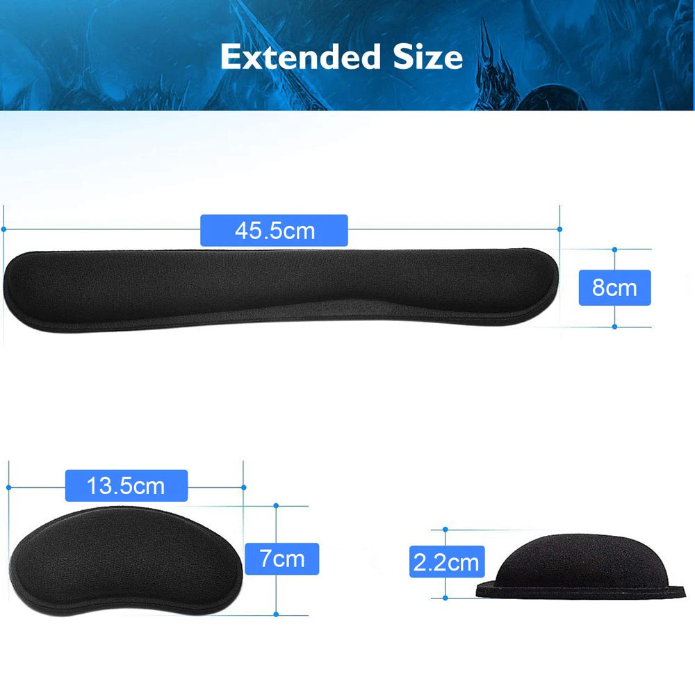 New Wrist Rest Mouse Pad Memory Foam Superfine Fibre Wrist Rest Pad Ergonomic Mousepad for Typist Office Gaming PC Laptop