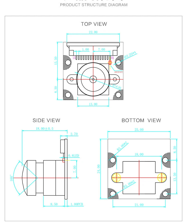 Raspberry Pi 4 Camera 5MP Night Vision 1080P Optional Wide Angle Fisheye IR-CUT Camera FF AF for Raspberry Pi 4B 3B+ 3B Zero