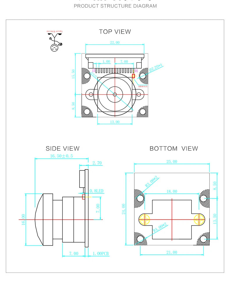 Raspberry Pi 4 Camera 5MP Night Vision 1080P Optional Wide Angle Fisheye IR-CUT Camera FF AF for Raspberry Pi 4B 3B+ 3B Zero