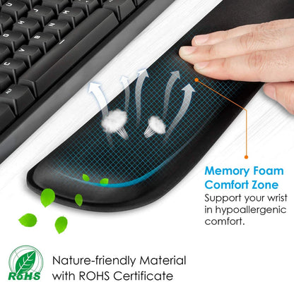 New Wrist Rest Mouse Pad Memory Foam Superfine Fibre Wrist Rest Pad Ergonomic Mousepad for Typist Office Gaming PC Laptop