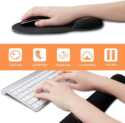 New Wrist Rest Mouse Pad Memory Foam Superfine Fibre Wrist Rest Pad Ergonomic Mousepad for Typist Office Gaming PC Laptop