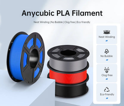 ANYCUBIC 3D Printer Multicolor Filament PLA 1.75mm 1kg/Roll Plastic Rubber Consumables Material For FDM 3D Printer Kobra 2 Pro