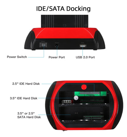 TISHRIC IDE SATA Dual All In 1 Hd/HDD Dock/Docking Station Hard Disk/Drive Hdd 2.5 3.5 Reader Usb EU External Box Enclosure Case