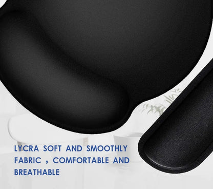 New Wrist Rest Mouse Pad Memory Foam Superfine Fibre Wrist Rest Pad Ergonomic Mousepad for Typist Office Gaming PC Laptop