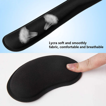 New Wrist Rest Mouse Pad Memory Foam Superfine Fibre Wrist Rest Pad Ergonomic Mousepad for Typist Office Gaming PC Laptop