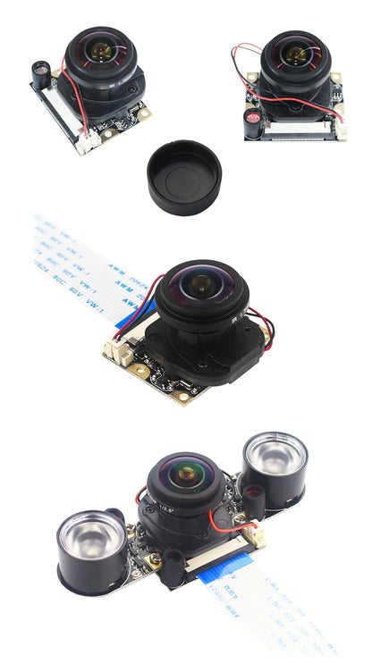 Raspberry Pi 4 Camera 5MP Night Vision 1080P Optional Wide Angle Fisheye IR-CUT Camera FF AF for Raspberry Pi 4B 3B+ 3B Zero